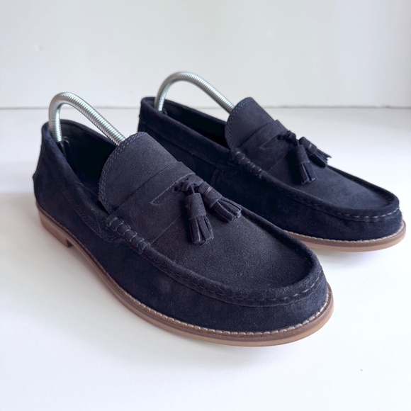  DESIGN Tassel Loafers in Navy Blue Suede with Natural Sole Size 9 NWOT main image 4